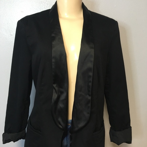 SOLD❌Who What Wear Open Front Tuxedo Blazer Black - Picture 4 of 16